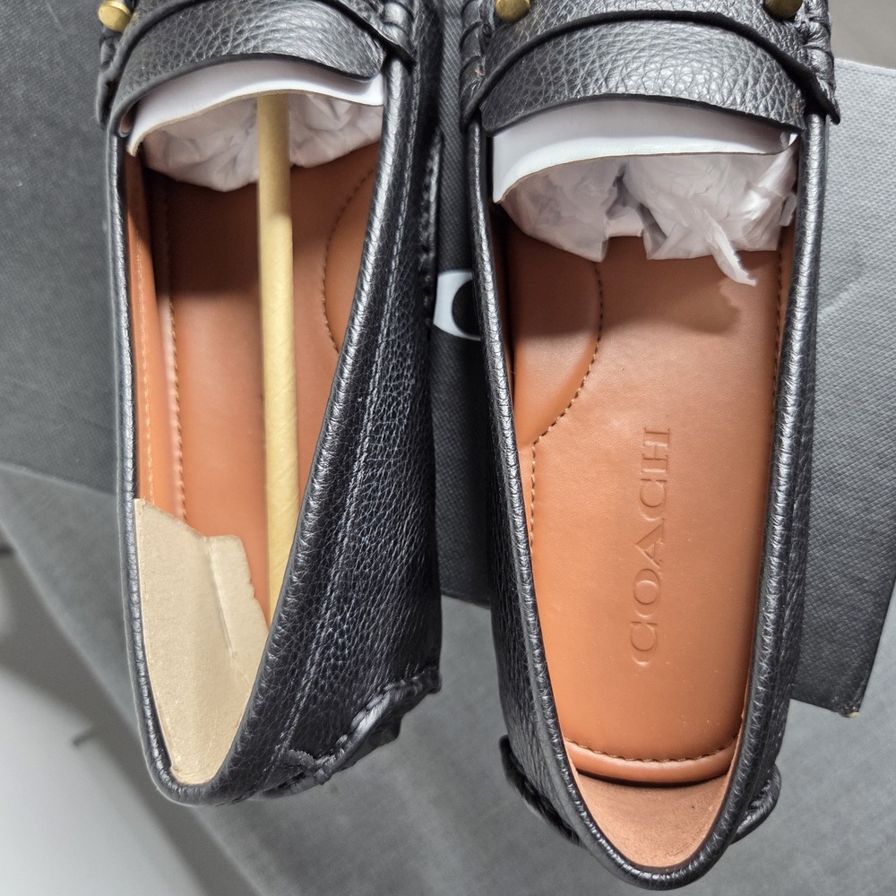 Coach Women's Crosby Black Pebbled Leather Driver Loafers Size 8 NWB - Picture 10 of 13